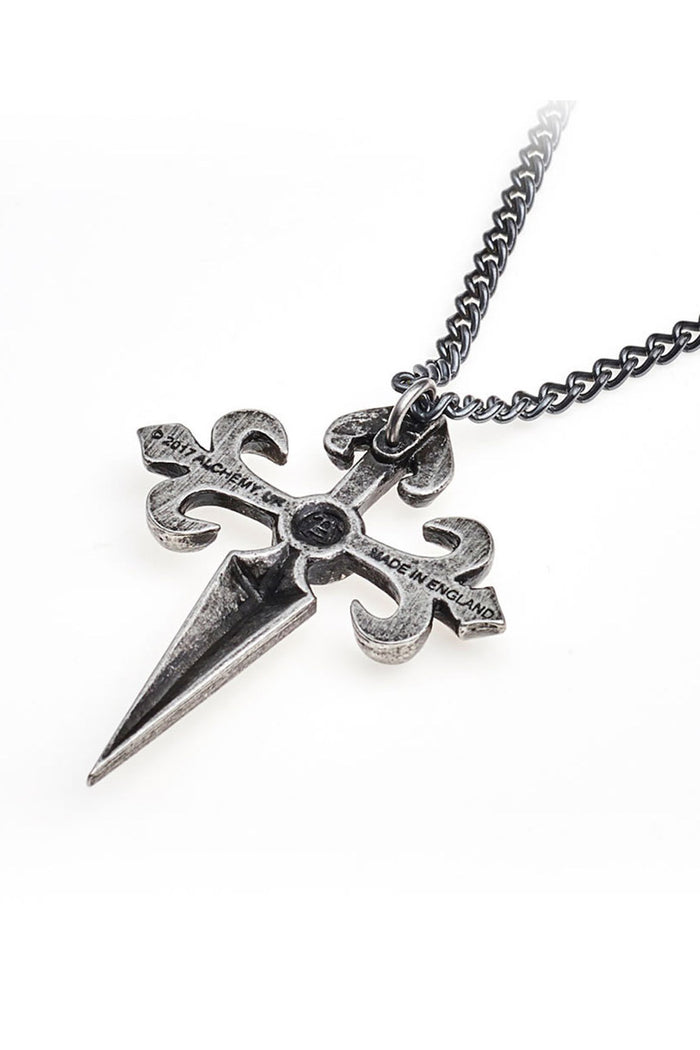 gothic cross medieval times sword necklace