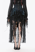 womens long ruffled corset skirt