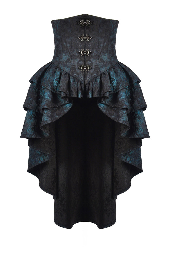 high waisted victorian skirt with ruffled tail