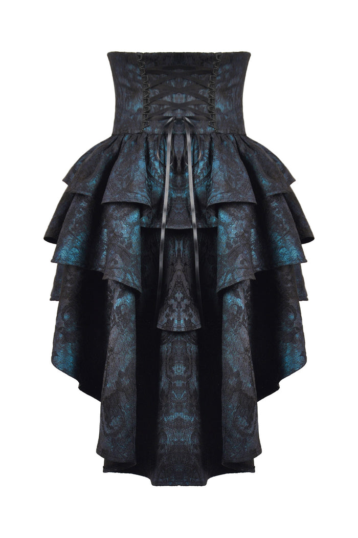 high rose victorian skirt with ruffled tail by dark in love