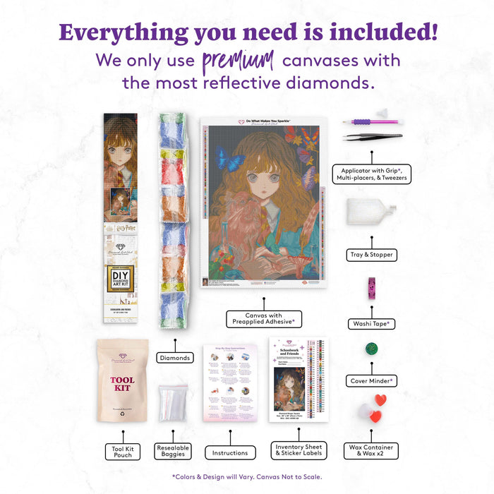 Diamond Painting Schoolwork and Friends 20" x 28" (51cm x 71cm) / Square With 64 Colors Including 6 ABs / 56,762