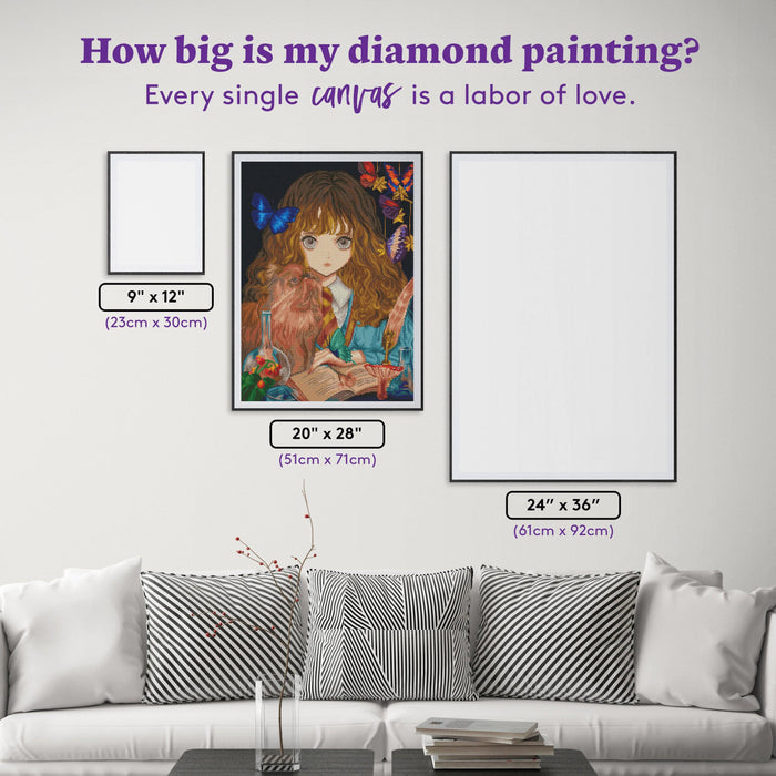 Diamond Painting Schoolwork and Friends 20" x 28" (51cm x 71cm) / Square With 64 Colors Including 6 ABs / 56,762