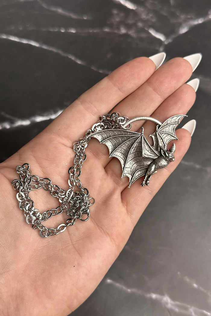 romantic goth bat necklace