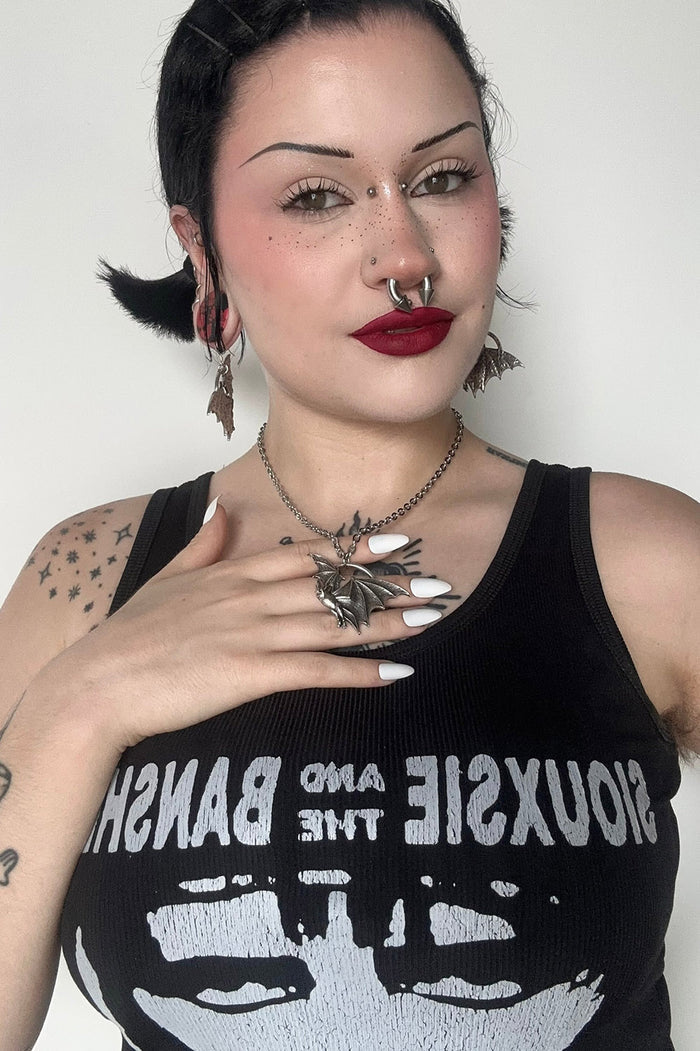 mother of hades gothic bat chain necklace