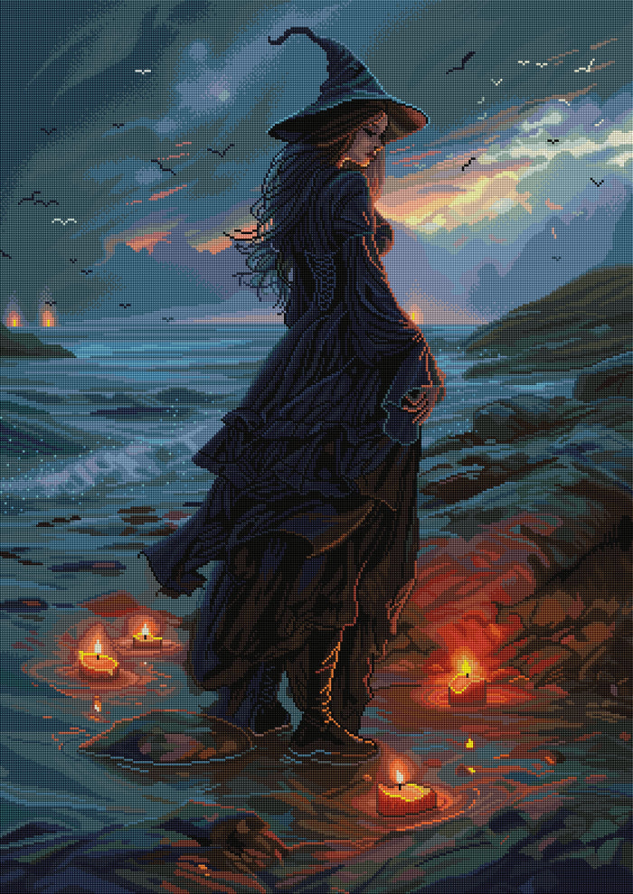 Diamond Painting Sea Witch 27.6" x 27.6" (69.9cm x 69.9cm) / Square with 76 Colors including 2 ABs and 4 Fairy Dust Diamonds / 111557