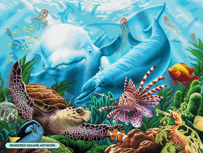 Diamond Painting Seavillains 36.6" x 27.6" (92.8cm x 69.9cm) / Square with 86 Colors including 2 ABs and 3 Fairy Dust Diamonds / 104,813