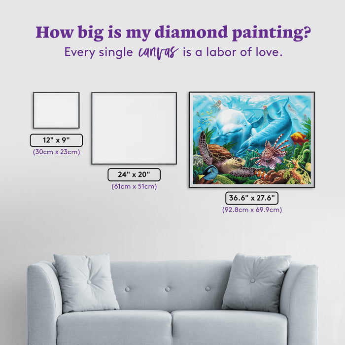 Diamond Painting Seavillains 36.6" x 27.6" (92.8cm x 69.9cm) / Square with 86 Colors including 2 ABs and 3 Fairy Dust Diamonds / 104,813