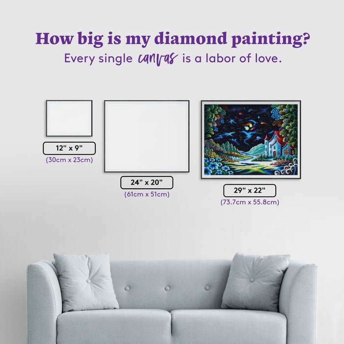 Diamond Painting Second Dream 29" x 22" (73.7cm x 55.8cm) / Round with 53 Colors including 5 ABs / 52,337