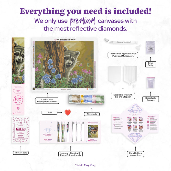 Diamond Painting Secret Admirer 25" x 20" (64cm x 51cm) / Round with 42 Colors including 3 ABs / 41,268