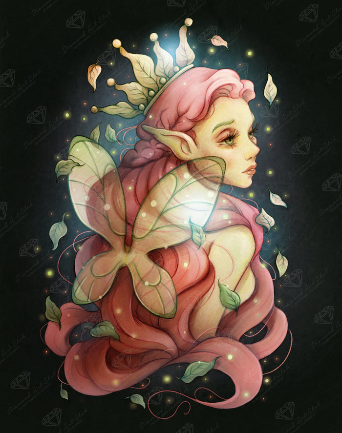 Diamond Painting Seelie Strawberry Fae 22" x 28" (55.8cm x 70.6cm) / Round with 48 Colors including 2 ABs and 1 Fairy Dust Diamonds and 2 Special Diamonds / 50,008