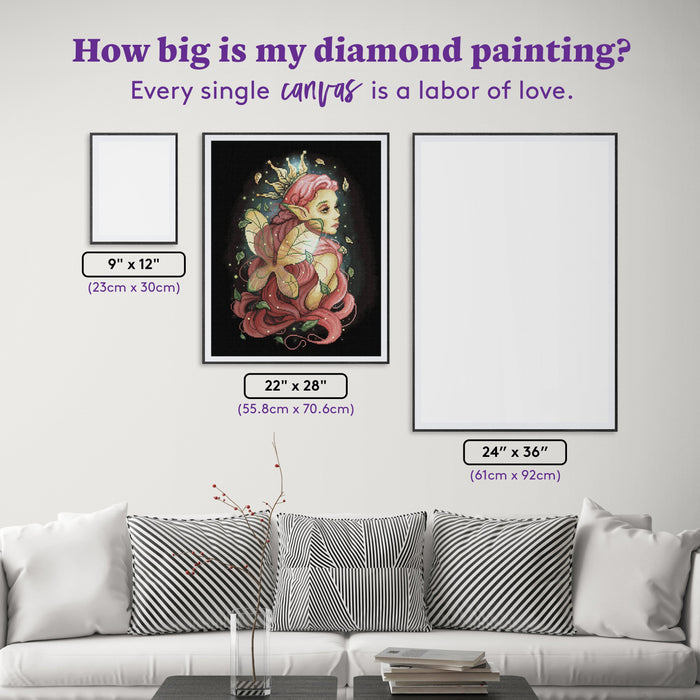 Diamond Painting Seelie Strawberry Fae 22" x 28" (55.8cm x 70.6cm) / Round with 48 Colors including 2 ABs and 1 Fairy Dust Diamonds and 2 Special Diamonds / 50,008