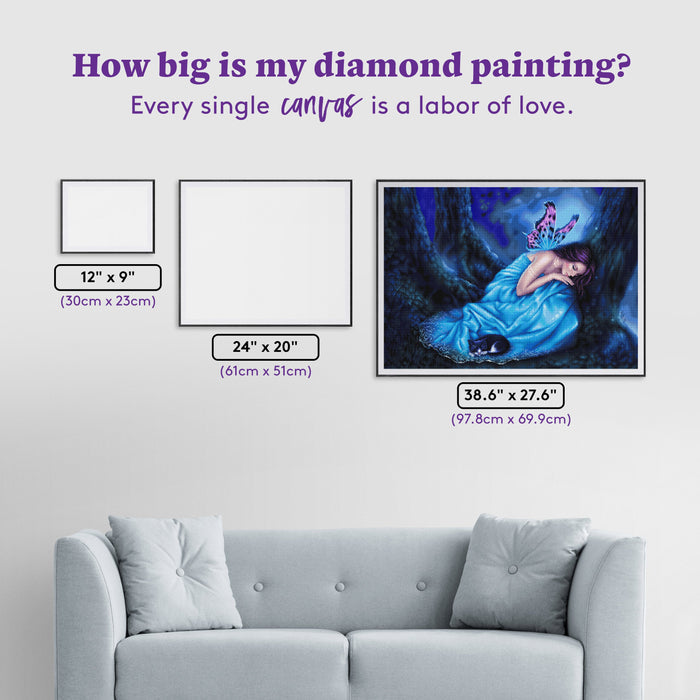 Diamond Painting Serenity 38.6" x 27.6" (97.8cm x 69.9cm) / Square with 54 Colors including 2 ABs and 3 Fairy Dust Diamonds / 110,433