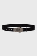 mens black coffin belt buckle belt