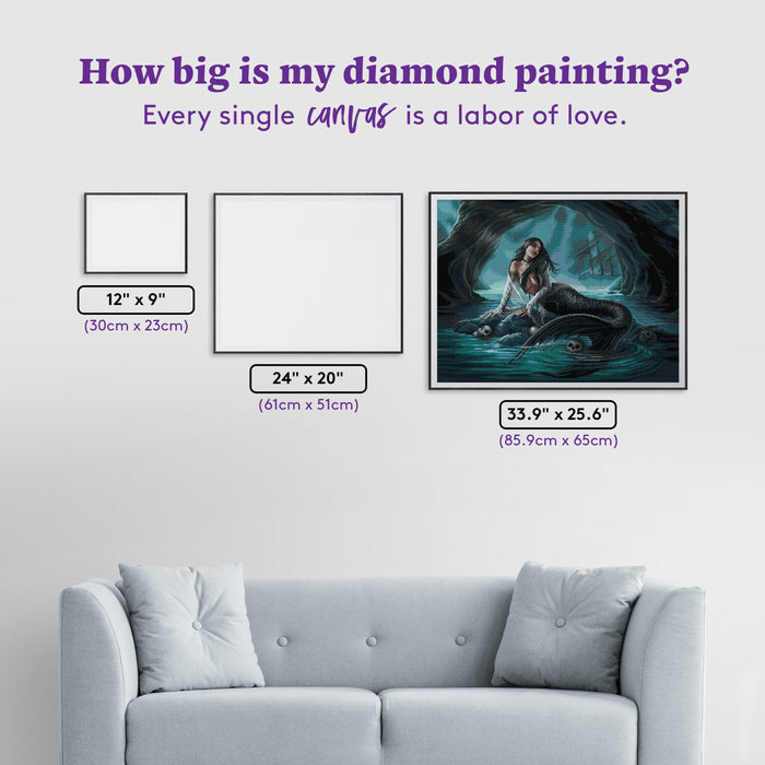 Diamond Painting Siren's Lament 33.9" x 25.6" (85.9cm x 65cm) / Square with 38 Colors including 1 AB and 3 Fairy Dust Diamonds / 90,045