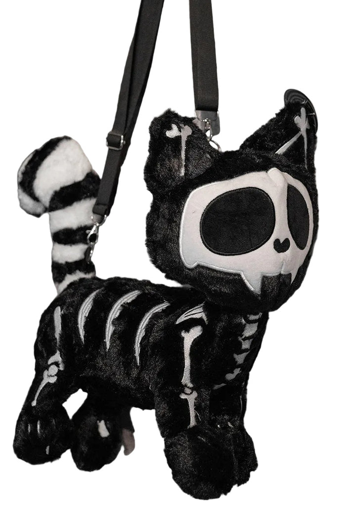skeleton cat plushie bag