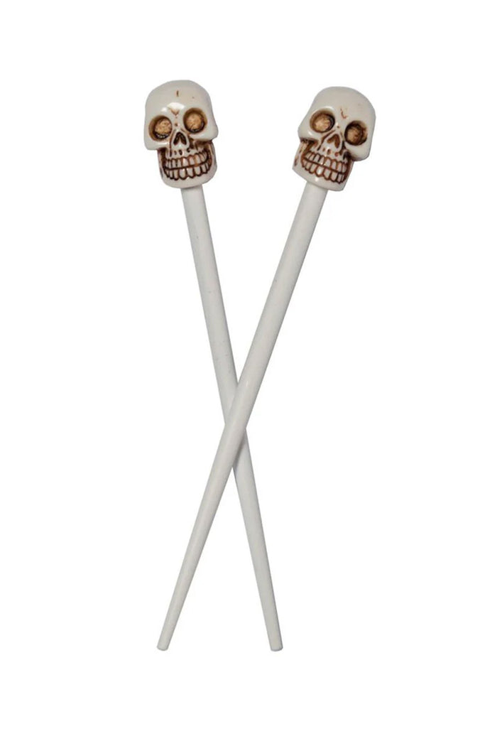 punk skull hair sticks