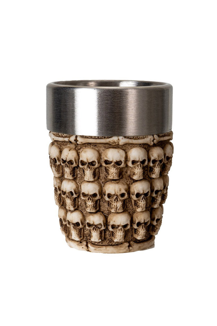 gothic skull shot glass with stainless steel insert