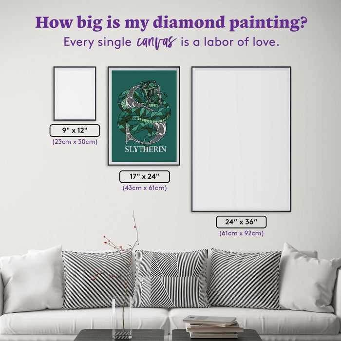 Diamond Painting Slytherin™ Crest - Stand Together - AMZ 17" x 24″ (43cm x 61cm) / Square With 10 Colors Including 1 ABs / 41,211