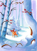 Diamond Painting Snow Deer 17" x 23″ (43cm x 59cm) / Square with 30 Colors including 2 ABs / 39,843