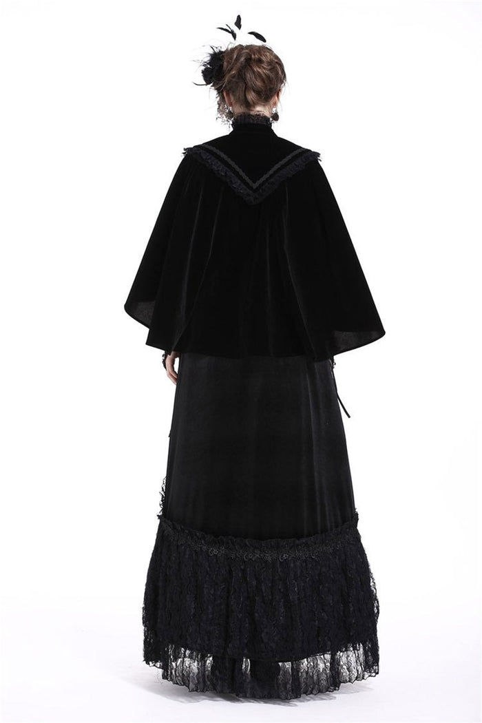 Snow Fright Embroidered Goth Cape