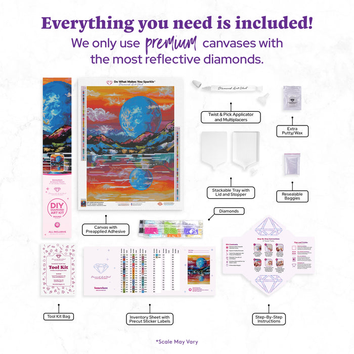 Diamond Painting Somewhere 17" x 22" (42.6cm x 55.8cm) / Round with 53 Colors including 4 ABs / 30,248