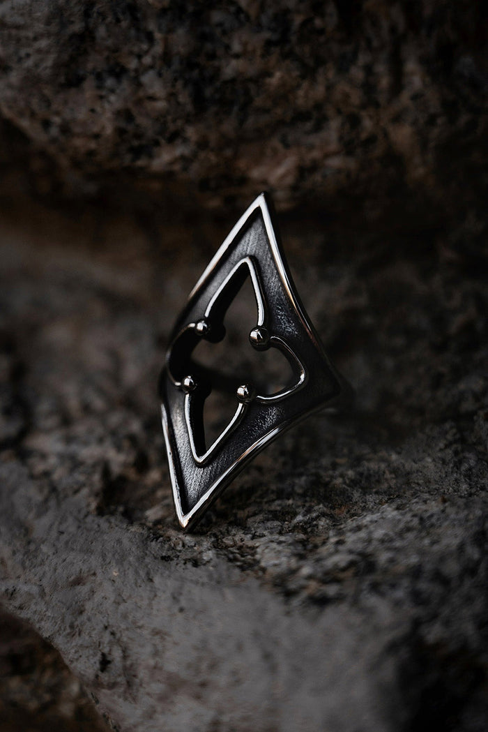 stainless steel medieval goth ring