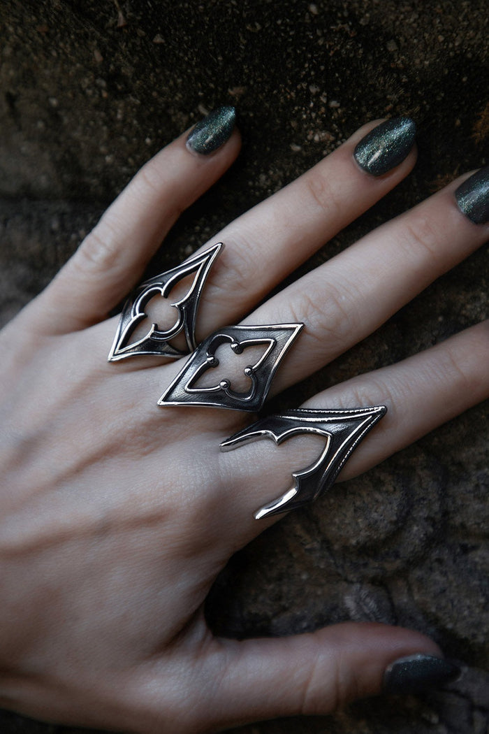 stainless steel dark fantasy ring