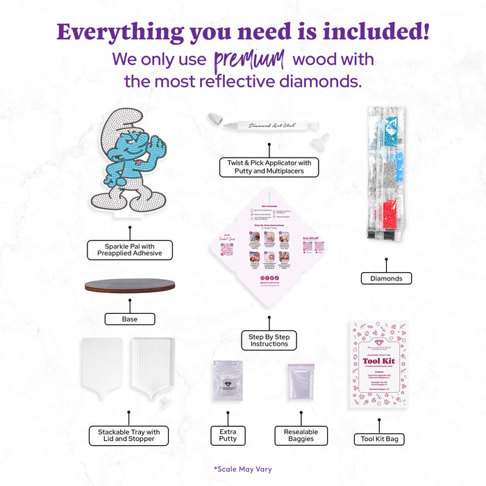 Diamond Painting Sparkle Pals™ - Hefty 5.8" x 4.1" (14.7cm x 10.5cm) / Round with 4 Colors including 3 Fairy Dust Diamonds / 1,176