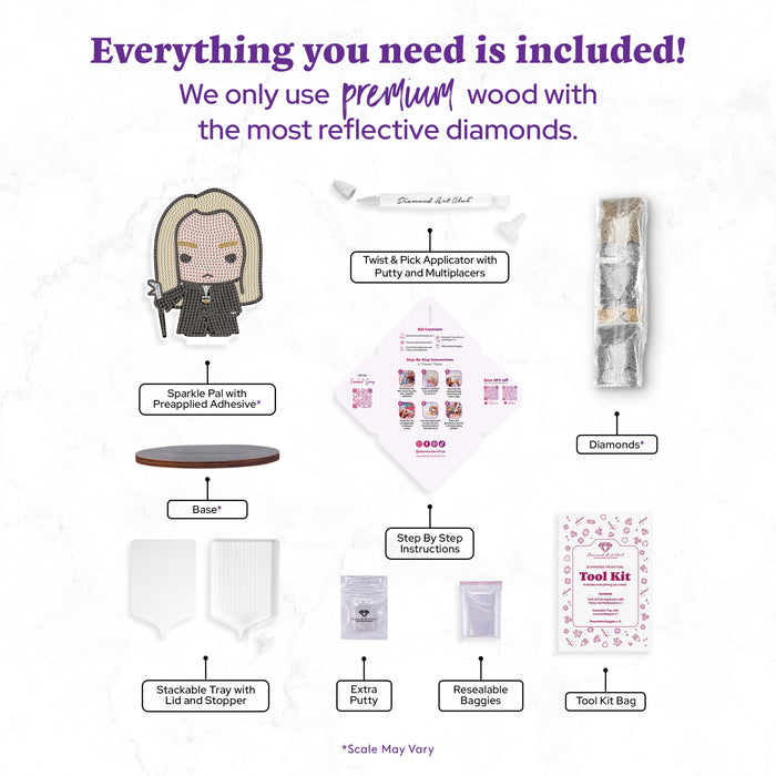 Diamond Painting Sparkle Pals™ - Lucius 4.4" x 5.7" (11.1cm x 14.6cm) / Round with 7 Colors including 4 Fairy Dust Diamonds, 1 Iridescent Diamond and 1 Electro Diamond / 1,286