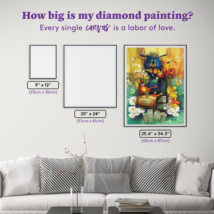 Diamond Painting SPECIAL DELIVERY 25.6" x 34.3" (65cm x 87cm) / Square with 76 Colors including 5 ABs and 1 Iridescent Diamond / 91,089