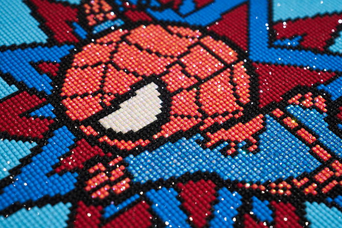 Diamond Painting Spider-Man™ 13" x 13" (32.8cm x 32.8cm) / Round with 7 Colors including 3 ABs / 13,689