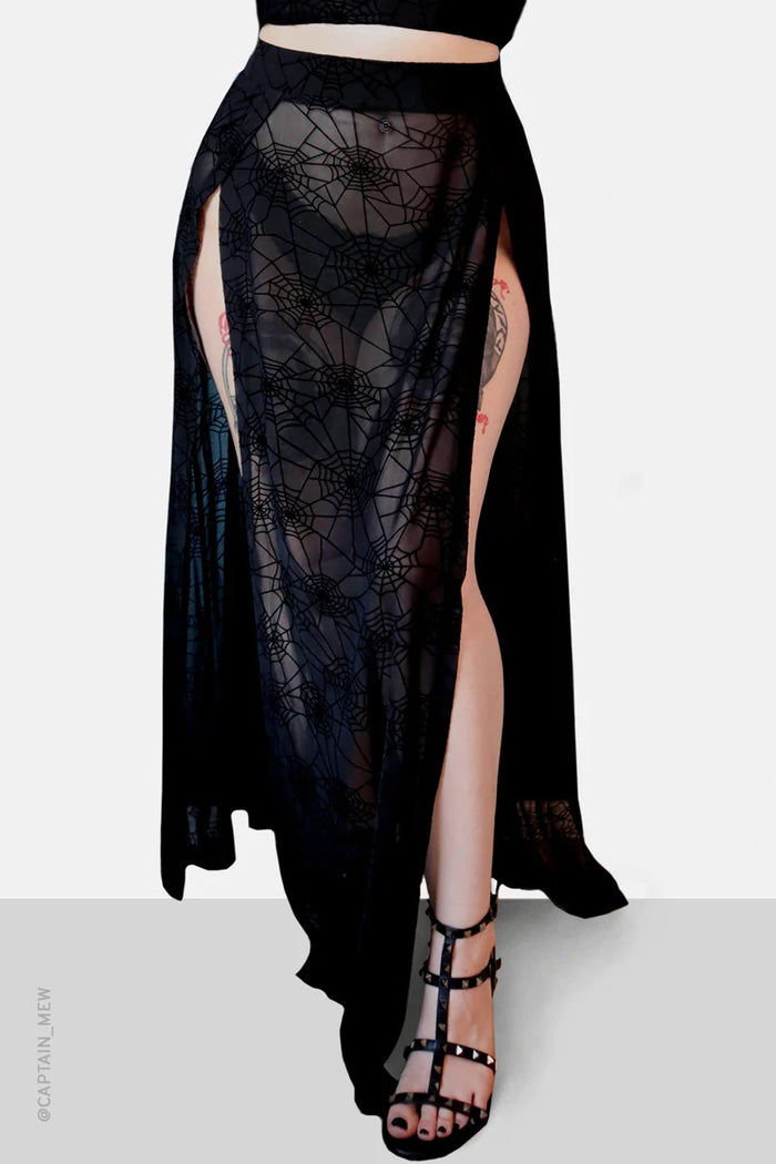 Spider Web Mesh M-Line Skirt
