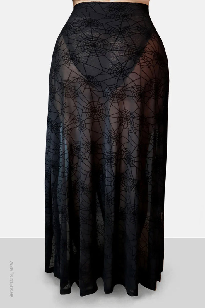 Spider Web Mesh M-Line Skirt