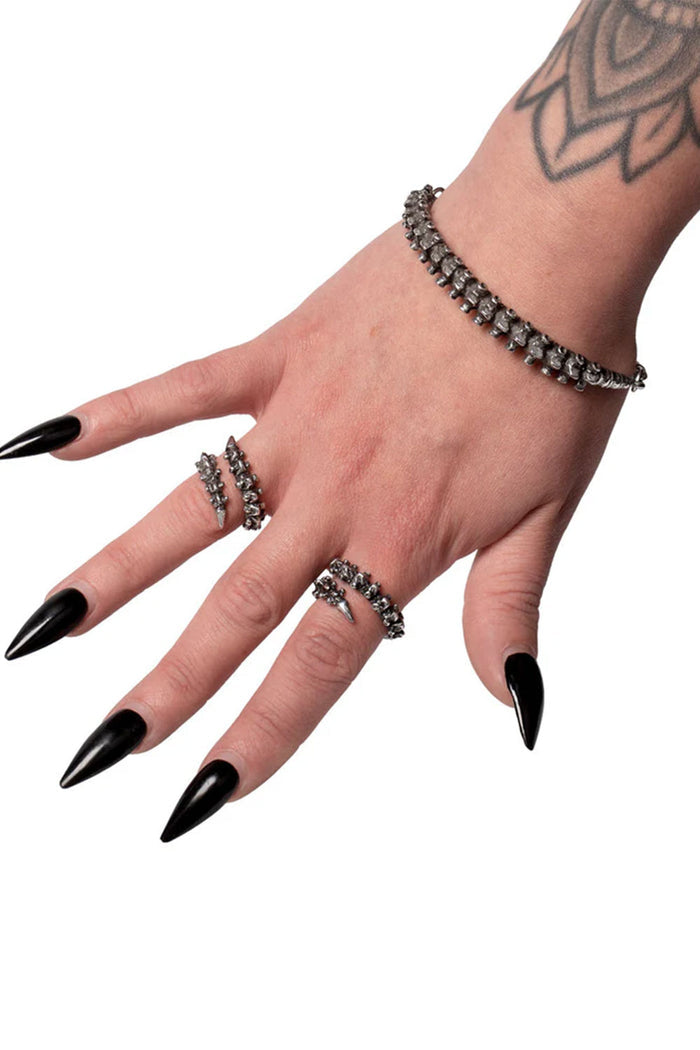 Spine shaped occult goth ring