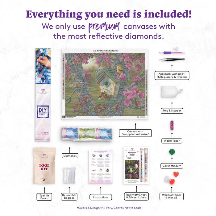 Diamond Painting Springtime Beauty 29.9" x 23.6" (76cm x 60cm) / Square With 67 Colors Including 5 ABs / 73,200