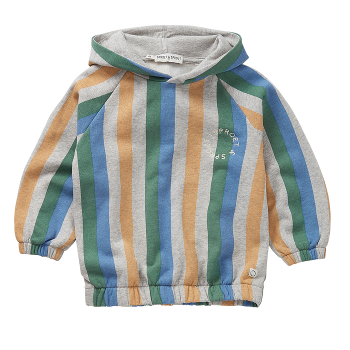 Sproet & Sprout | Sweatshirt hoody stripes | Grey melee