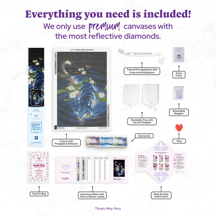 Diamond Painting Star Maker 20" x 30″ (51cm x 76cm) / Square with 33 Colors including 2 ABs / 60,702