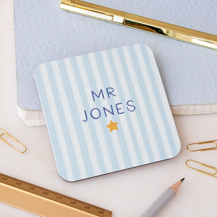 Star Personalised Teacher Name Coaster Individual