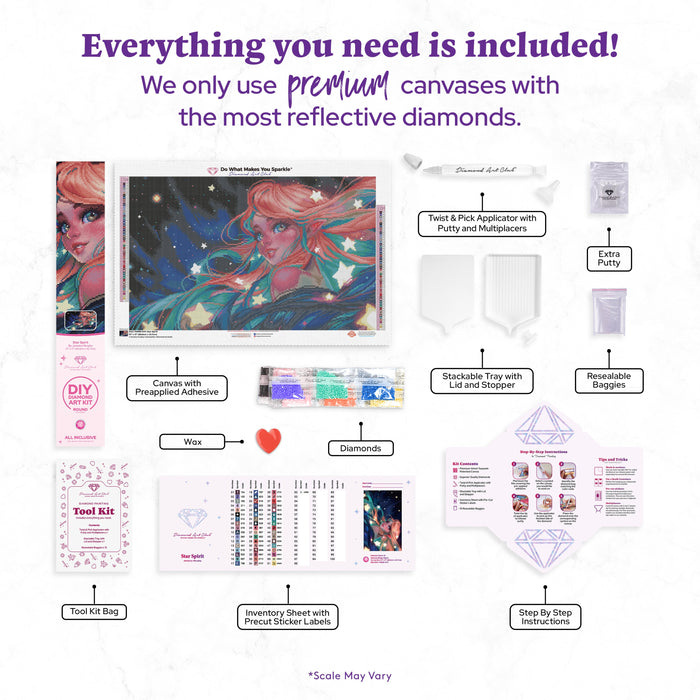 Diamond Painting Star Spirit 27" x 17" (68.8cm x 42.7cm) / Round with 52 Colors including 1 AB and 5 Fairy Dust Diamonds / 38,750
