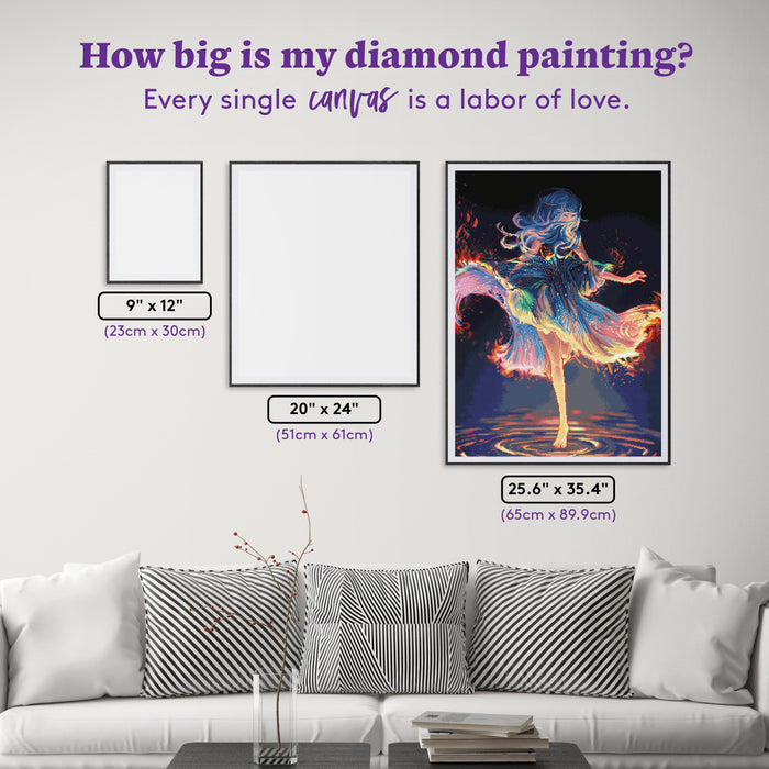 Diamond Painting Starfire Dance 25.6" x 35.4" (65cm x 89.9cm) / Square with 71 Colors including 3 ABs and 3 Fairy Dust Diamonds / 94,221