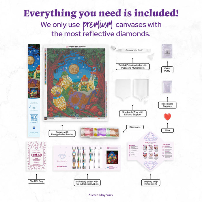 Diamond Painting Starlight Stories 25.6" x 30.3" (65cm x 77cm) / Square with 61 Colors including 5 ABs and 2 Fairy Dust Diamonds / 80,649