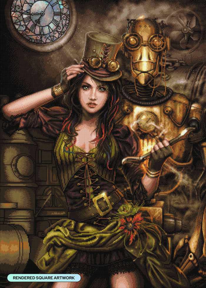 Diamond Painting Steampunk Prowess 27.1" x 37.9" (68.9cm x 96.3cm) / Square With 65 Colors Including 2 ABs / 107,199