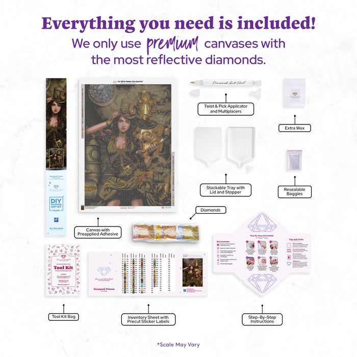 Diamond Painting Steampunk Prowess 27.1" x 37.9" (68.9cm x 96.3cm) / Square With 65 Colors Including 2 ABs / 107,199