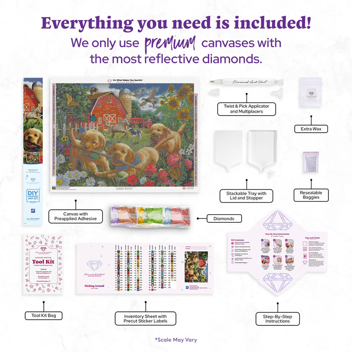 Diamond Painting Sticking Around 37" x 27.6" (93.8cm x 69.9cm) / Square with 97 Colors including 2 ABs and 5 Fairy Dust Diamonds / 105,937