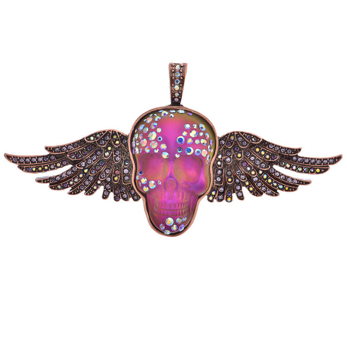 Stormy The Winged Protector Foldover Pendant (Copper Ox/Mystic Iridis)