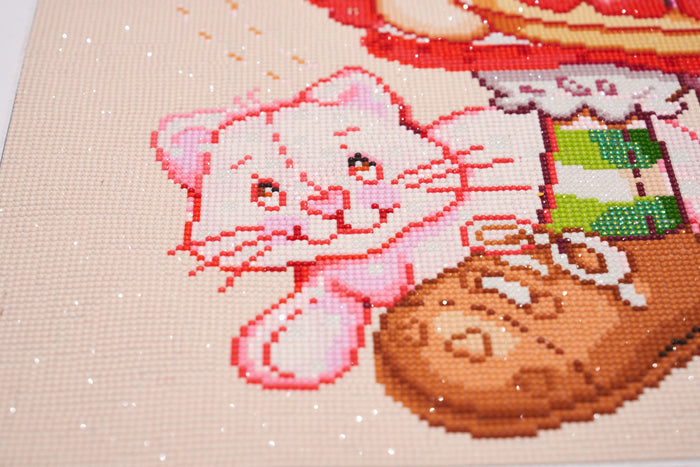 Diamond Painting Strawberry and Custard 20" x 30" (50.7cm x 76cm) / Round with 39 Colors including 3 AB Diamonds and 1 Fairy Dust Diamonds / 49,051