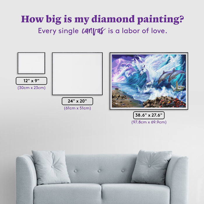 Diamond Painting Strength 38.6" x 27.6" (97.8cm x 69.9cm) / Square with 94 Colors including 3 ABs and 5 Fairy Dust Diamonds / 110,433