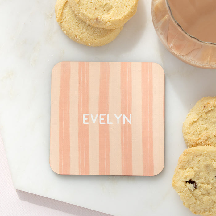 Stripe Personalised Name Coaster | Add on