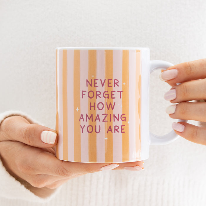 Stripy 'Never forget how amazing you are' Mug | Add On