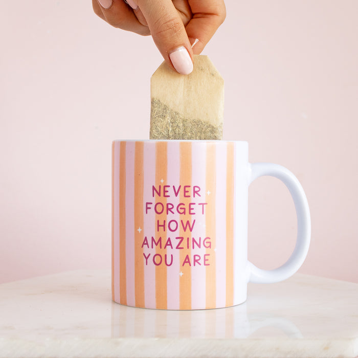 Stripy 'Never forget how amazing you are' Mug | Add On